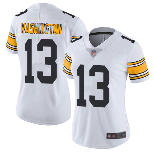 Women Pittsburgh Steelers Football #13 Limited White James Washington Road Vapor Untouchable Nike NFL Jersey->women nfl jersey->Women Jersey